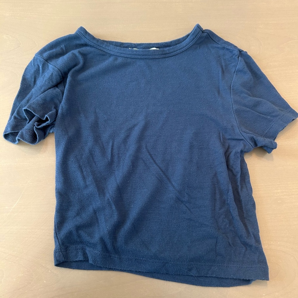 Zara tight/fit navy blue t shirt